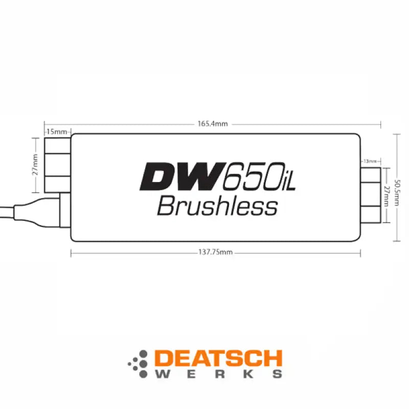 Deatschwerks DW650il Brushless in-line fuel pump 660 LPH - Fuel Pump