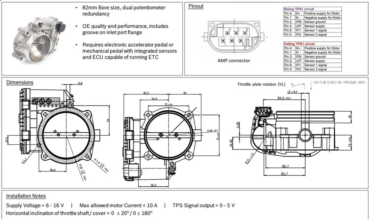 Electronic Throttle Body Kit - 82mm (ETB82) - Throttle Body