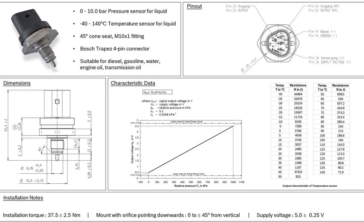 LINK Combined Temperature & Pressure Sensor - Pressure Sensor