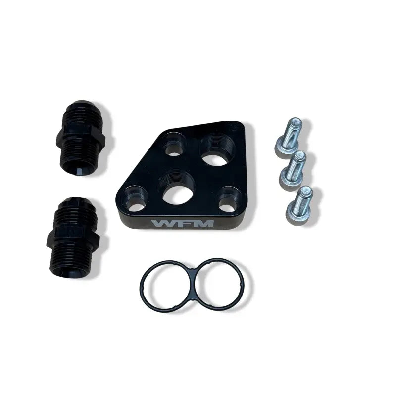 WFM 1UZ-FE Oil Filter Relocation Adapter Kit - Anodized Black - Oil Adapter Kit