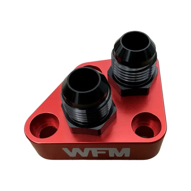 WFM 1UZ-FE Oil Filter Relocation Adapter Kit - Anodized Red - Oil Adapter Kit