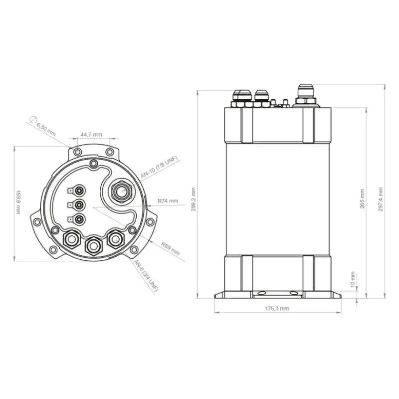 2G 3L Fuel Surge Tank Kit for internal fuel pumps with inline filter - High HP Solution - Swirl Pot