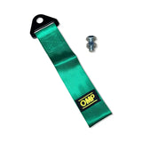 OMP Branded Tow strap complete with Nut/Bolt - Green - Tow Strap