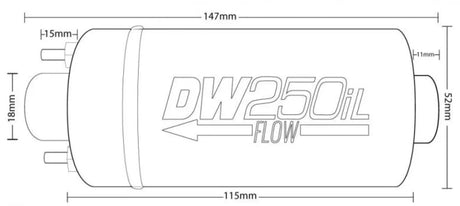 Deatschwerks DW250il in-line Fuel Pump 255 LPH - Fuel Pump